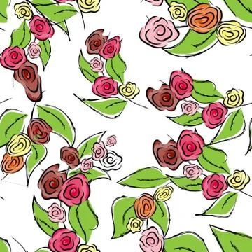 Seamless flower rose pattern. Texture background. Vector seamless vintage flo Stock Illustration