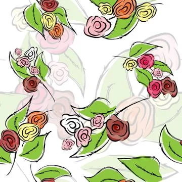 Seamless flower rose pattern. Texture background. Vector seamless vintage flo Illustrazione stock