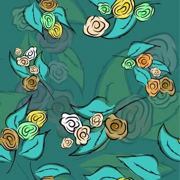 Seamless flower rose pattern. Texture background. Vector seamless vintage flo 스톡 일러스트