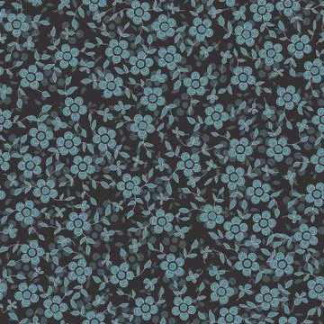 Seamless flower texture with a dark blue flowers Stock Illustration