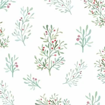 Seamless flowers and leaves pattern Stock Illustration