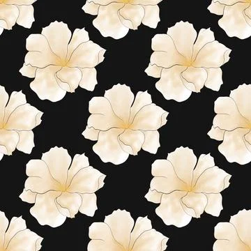 Seamless flowers art on pattern for background and backdrop. Stock Illustration