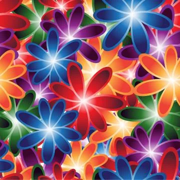 Seamless flowers background Stock Illustration