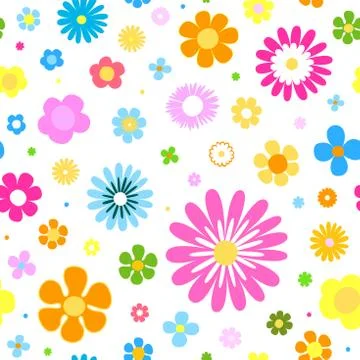 Seamless flowers background Stock Illustration