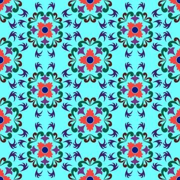 Seamless flowers pattern 2 seamless flowers pattern, vector art illustrati... Foto stock