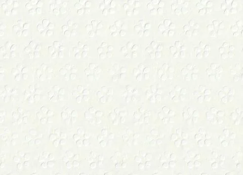 Seamless flowers pattern decorated white paper napkin texture. Soft clean c.. Stock Photos