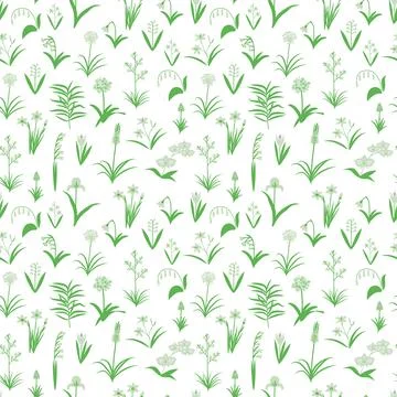 Seamless flowers pattern Stock Illustration