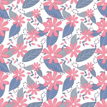 Seamless flowers patterns  Stock Illustration