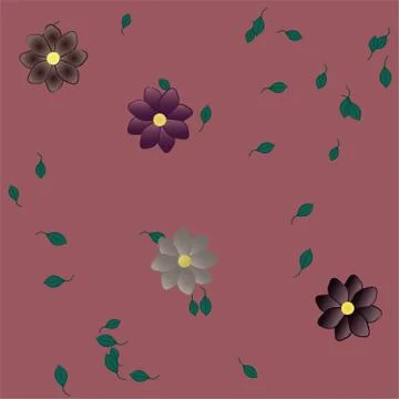 Seamless flowers vector pattern. Background texture in floral style. Illustrazione stock