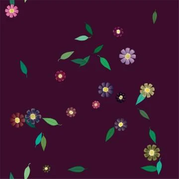 Seamless flowers vector pattern. Background texture in floral style. Stock Illustration