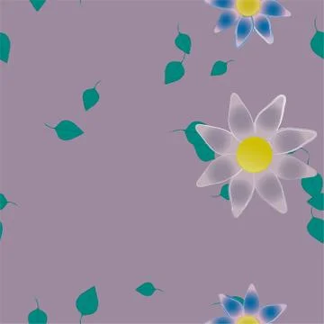 Seamless flowers vector pattern. Background texture in floral style. Stock Illustration