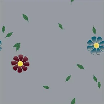 Seamless flowers vector pattern. Background texture in floral style. 스톡 일러스트