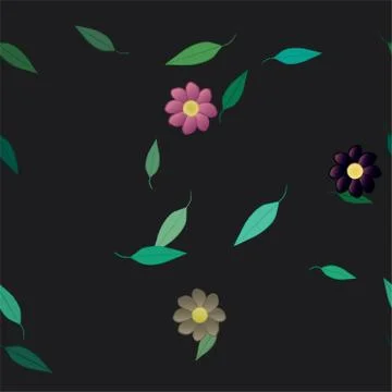 Seamless flowers vector pattern. Background texture in floral style. Illustrazione stock