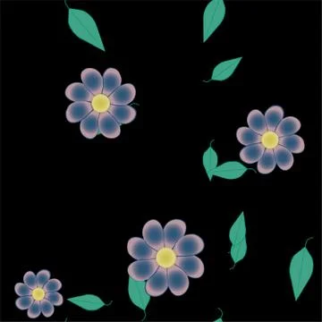 Seamless flowers vector pattern. Background texture in floral style. Stock Illustration