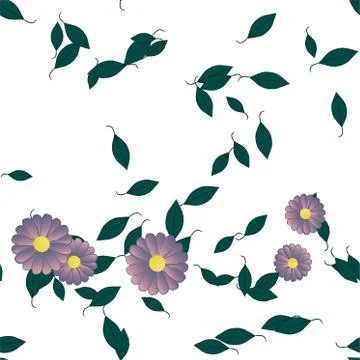 Seamless flowers vector pattern. Background texture in floral style. Illustrazione stock