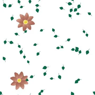 Seamless flowers vector pattern. Background texture in floral style. Stock Illustration