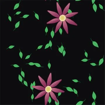 Seamless flowers vector pattern. Background texture in floral style. Stock Illustration