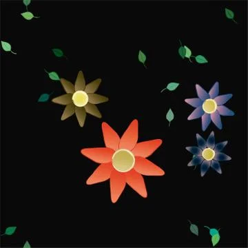 Seamless flowers vector pattern. Background texture in floral style. 스톡 일러스트