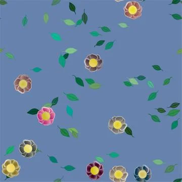 Seamless flowers vector pattern. Background texture in floral style. Stock Illustration