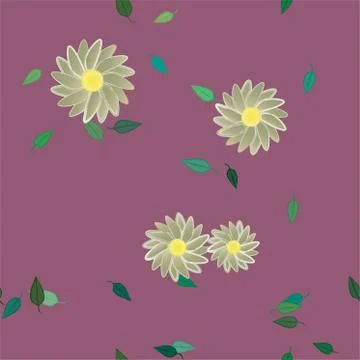 Seamless flowers vector pattern. Background texture in floral style. Stock Illustration