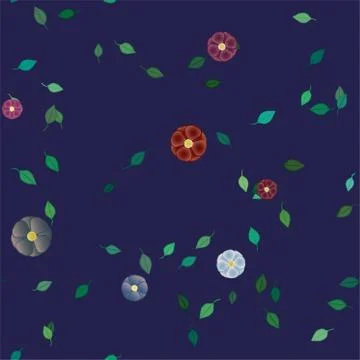 Seamless flowers vector pattern. Background texture in floral style. イラスト素材