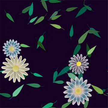Seamless flowers vector pattern. Background texture in floral style. Stock Illustration