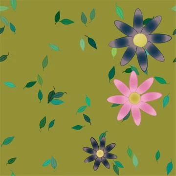 Seamless flowers vector pattern. Background texture in floral style. Illustrazione stock