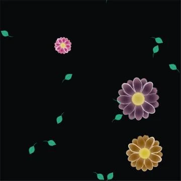 Seamless flowers vector pattern. Background texture in floral style. Illustrazione stock