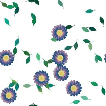 Seamless flowers vector pattern. Background texture in floral style. Illustrazione stock
