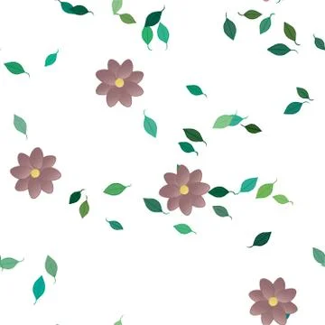 Seamless flowers vector pattern. Background texture in floral style. Illustrazione stock