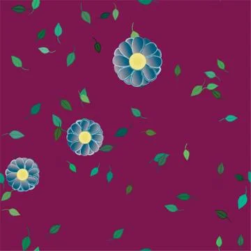 Seamless flowers vector pattern. Background texture in floral style. Illustrazione stock