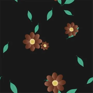 Seamless flowers vector pattern. Background texture in floral style. Illustrazione stock