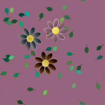 Seamless flowers vector pattern. Background texture in floral style. 스톡 일러스트