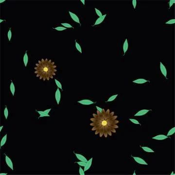 Seamless flowers vector pattern. Background texture in floral style. Stock Illustration