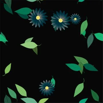 Seamless flowers vector pattern. Background texture in floral style. Illustrazione stock