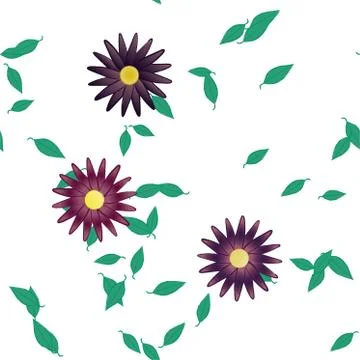 Seamless flowers vector pattern. Background texture in floral style. Stock Illustration
