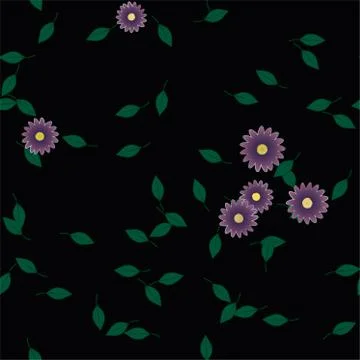 Seamless flowers vector pattern. Background texture in floral style. Stock Illustration