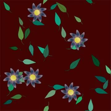 Seamless flowers vector pattern. Background texture in floral style. Stock Illustration