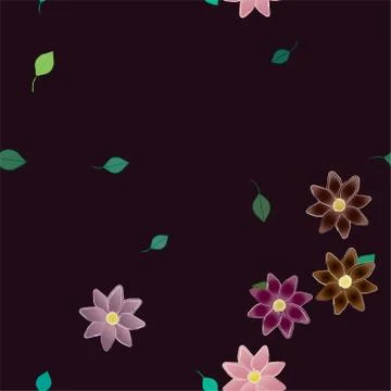 Seamless flowers vector pattern. Background texture in floral style. Illustrazione stock