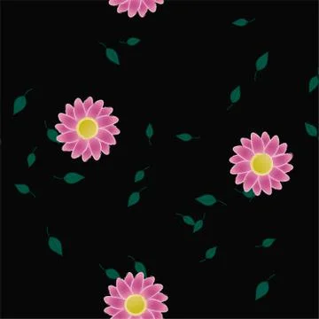Seamless flowers vector pattern. Background texture in floral style. 스톡 일러스트