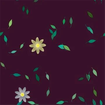Seamless flowers vector pattern. Background texture in floral style. Stock Illustration
