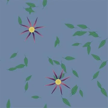 Seamless flowers vector pattern. Background texture in floral style. Stock Illustration