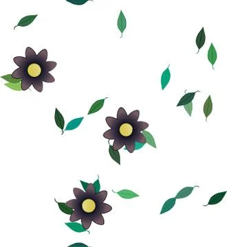 Seamless flowers vector pattern. Background texture in floral style. 스톡 일러스트