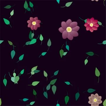 Seamless flowers vector pattern. Background texture in floral style. Illustrazione stock