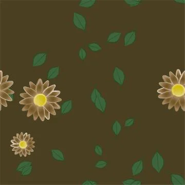 Seamless flowers vector pattern. Background texture in floral style. Illustrazione stock
