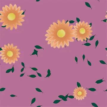 Seamless flowers vector pattern. Background texture in floral style. Illustrazione stock