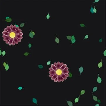 Seamless flowers vector pattern. Background texture in floral style. Stock Illustration