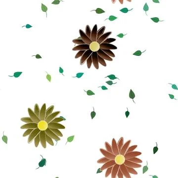 Seamless flowers vector pattern. Background texture in floral style. Illustrazione stock