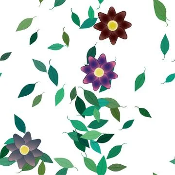 Seamless flowers vector pattern. Background texture in floral style. Illustrazione stock