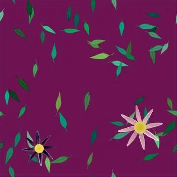 Seamless flowers vector pattern. Background texture in floral style. Stock Illustration